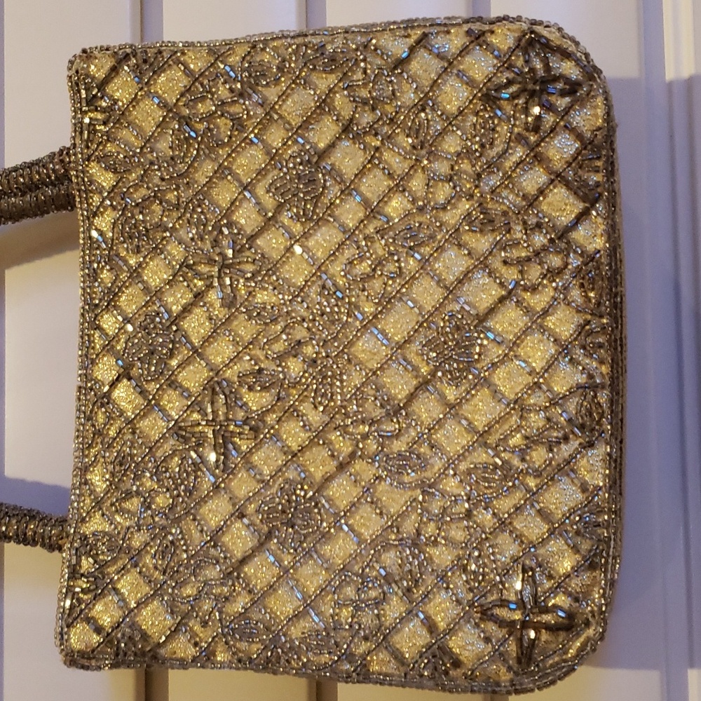 La Royale Gold with Silver Beads Bag